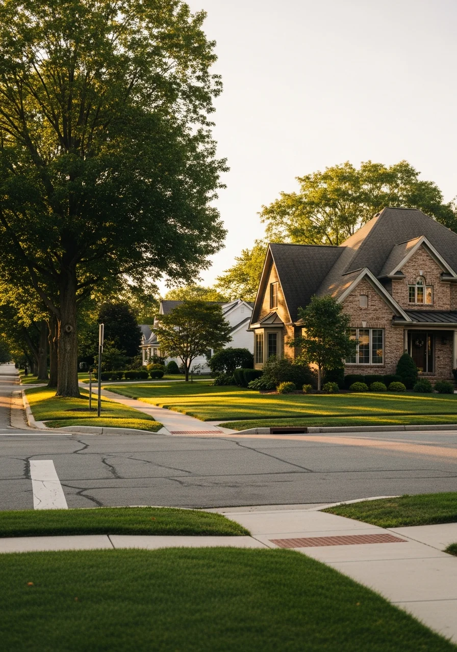 Portrait-style view of a Cortland home exterior with characteristic city neighborhood setting.